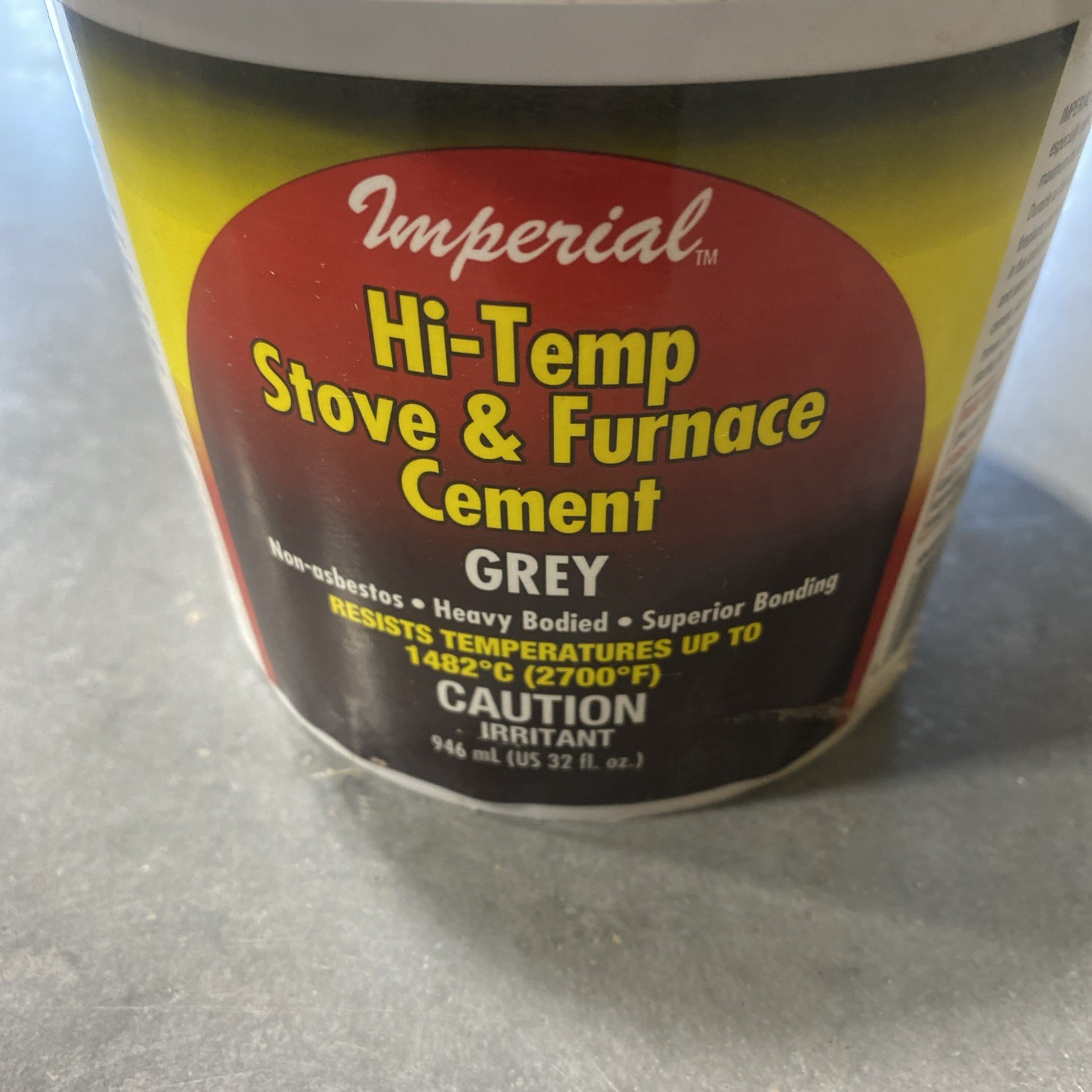 UNITED STATES HDW MFG/U S HA KK0284-A 32OZ Gry Hi Temp Cement, 32 Oz, Gary