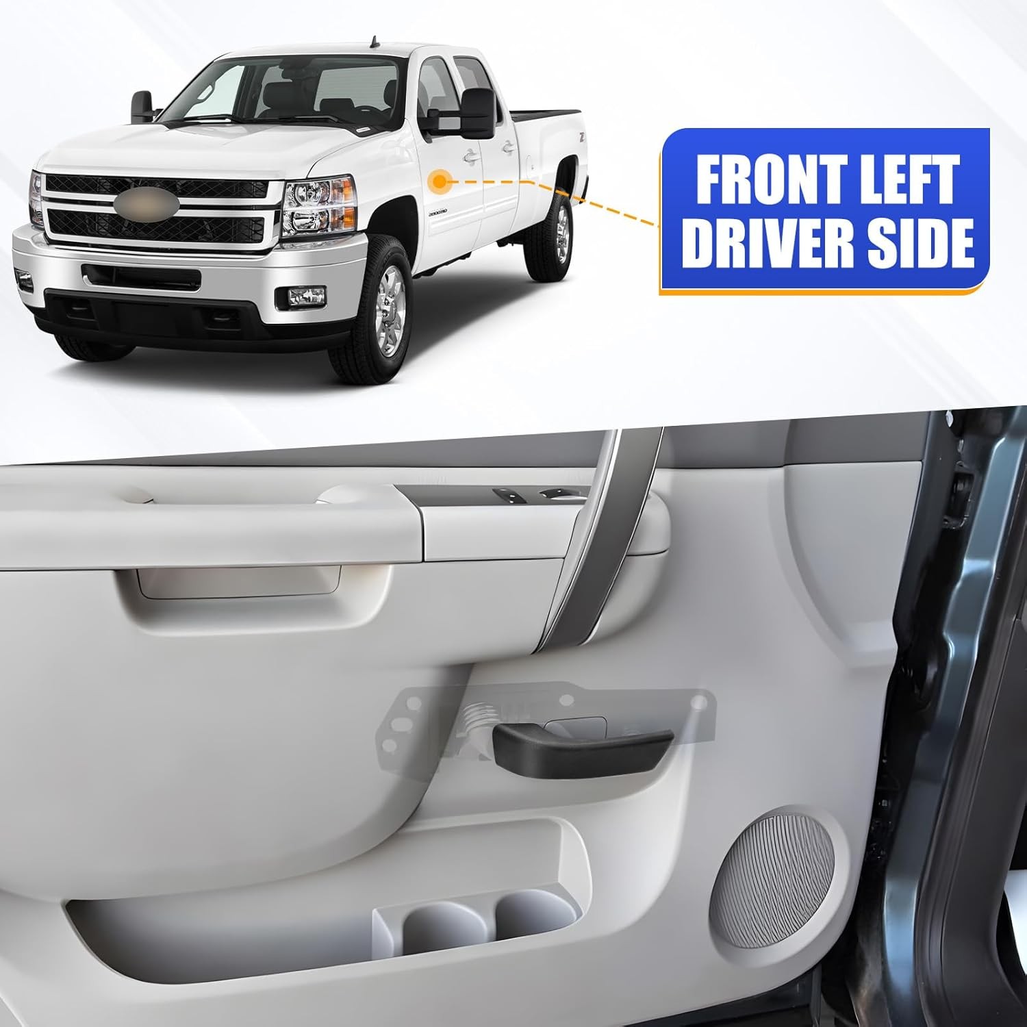 LH Driver Side Interior Door Handle Kit for 07-13 Chevy Silverado GMC Sierra