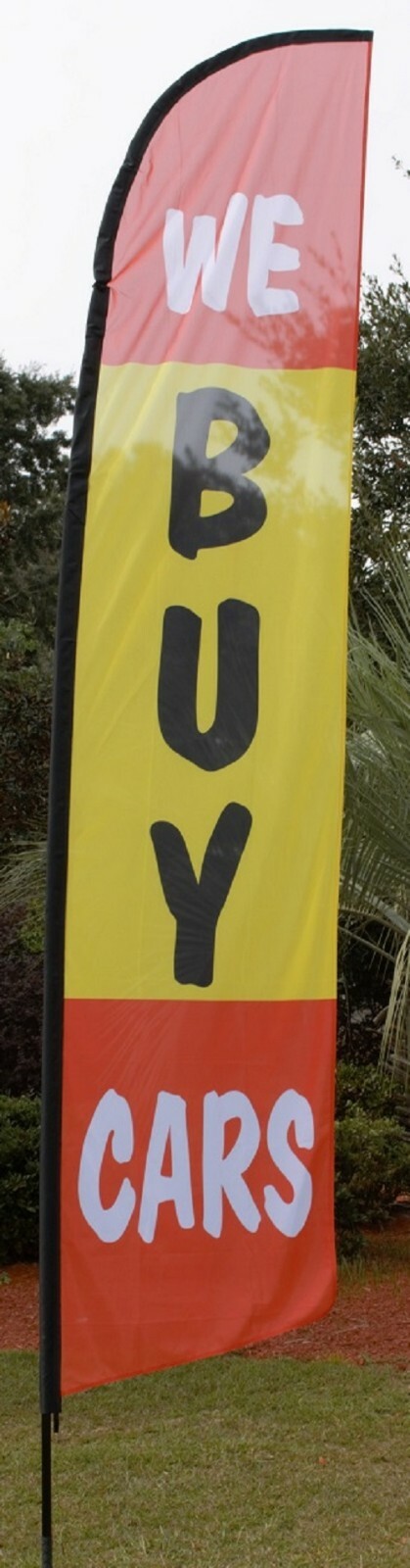 Advertise We Buy Cars Feather Swooper Flutter Business Flag Pole Stake FREE SHIP