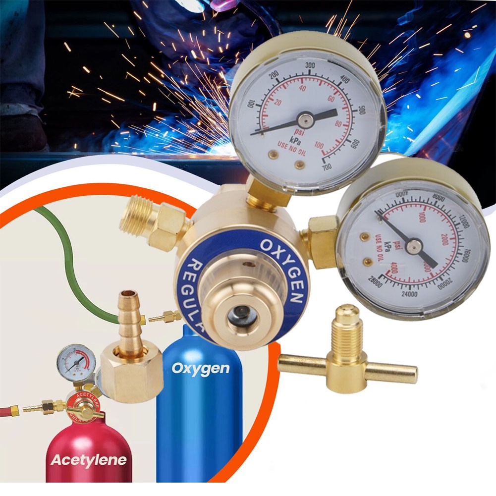 Oxygen Acetylene Gas Regulator Welding Cutting Torch Dual Gauge CGA540 CGA200