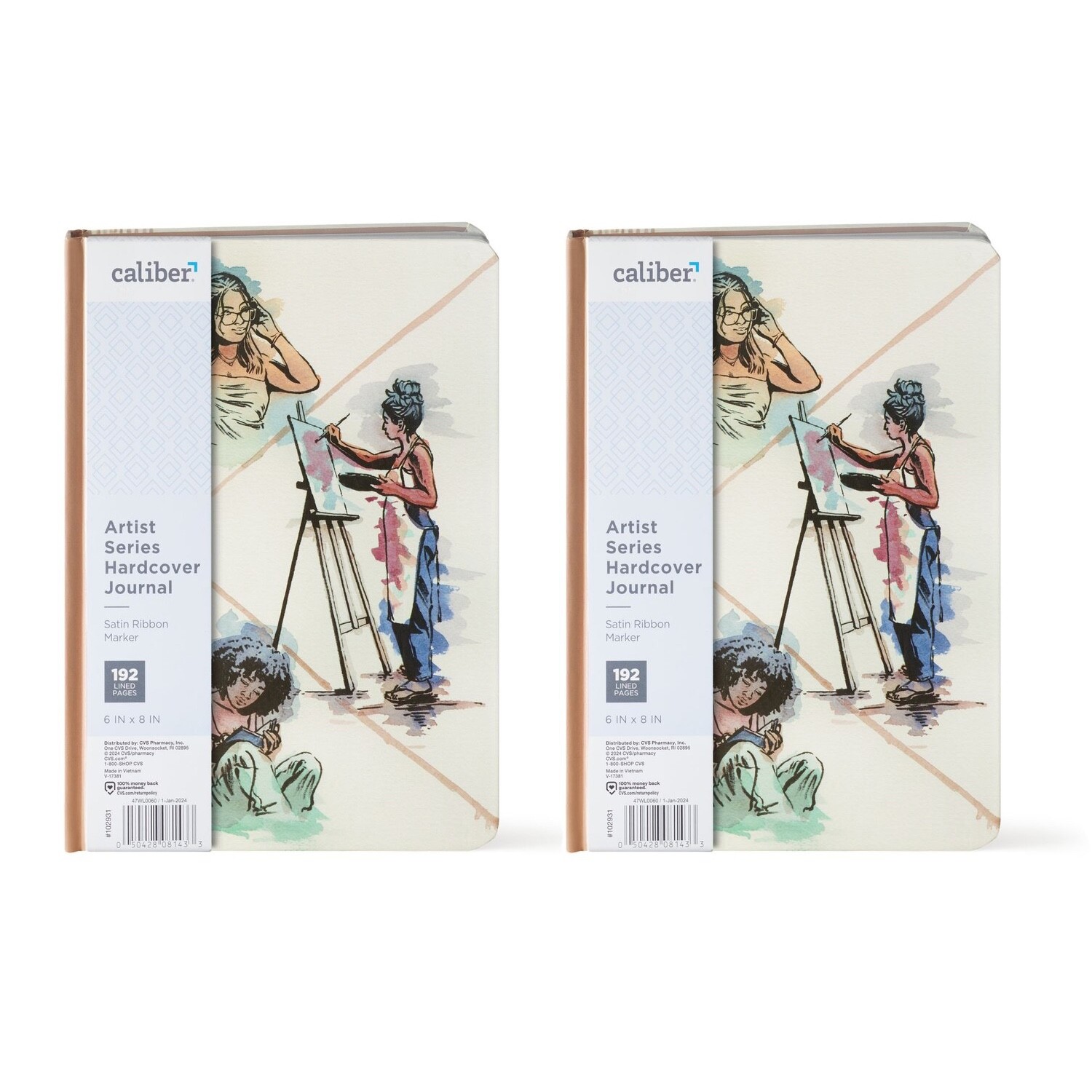 Caliber Artist Series Hard Cover Journal, Watercolor Artists (Lot of 2)