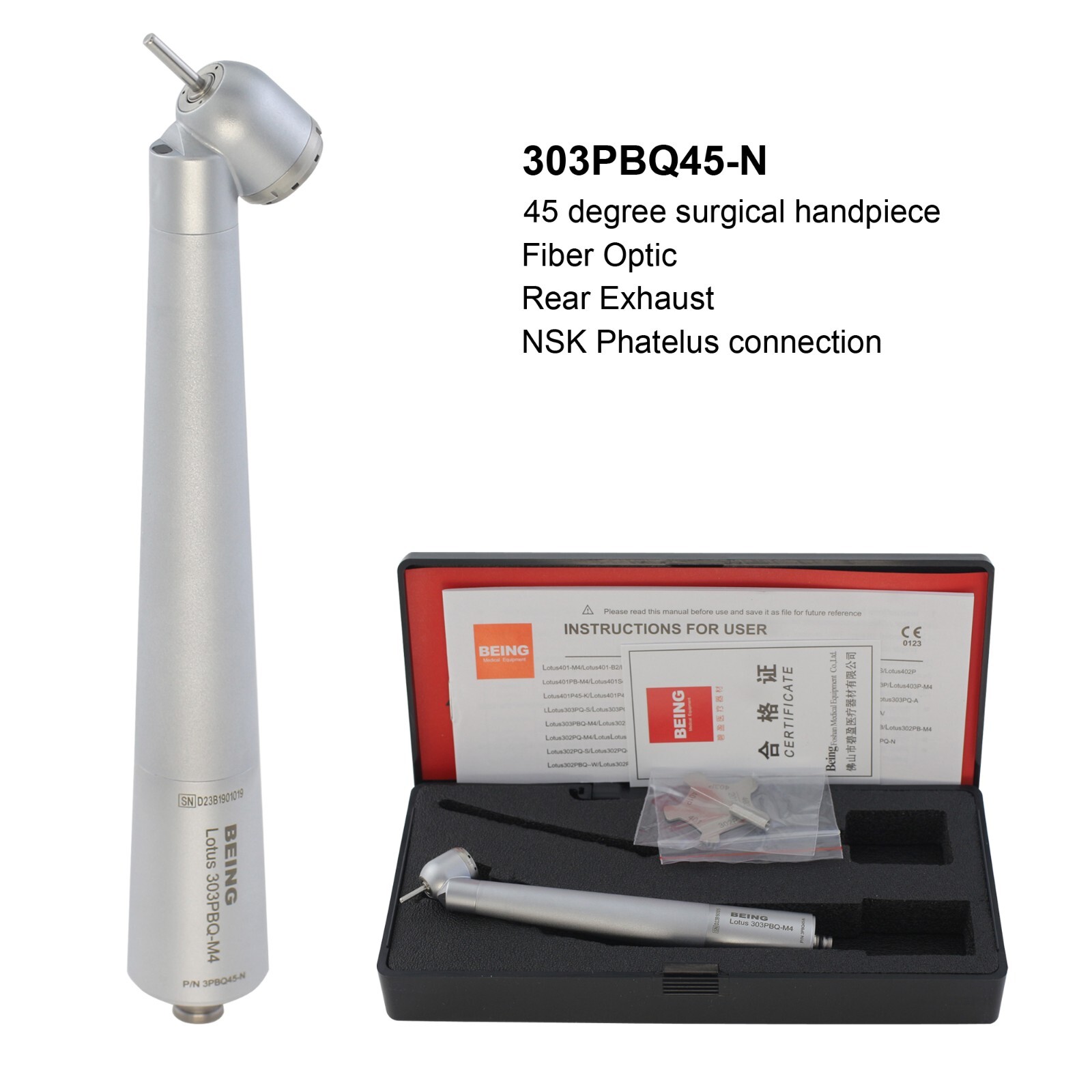 BEING Dental 45 Degree Surgical Handpiece High Speed Kavo NSK Coupler 4 6 Holes