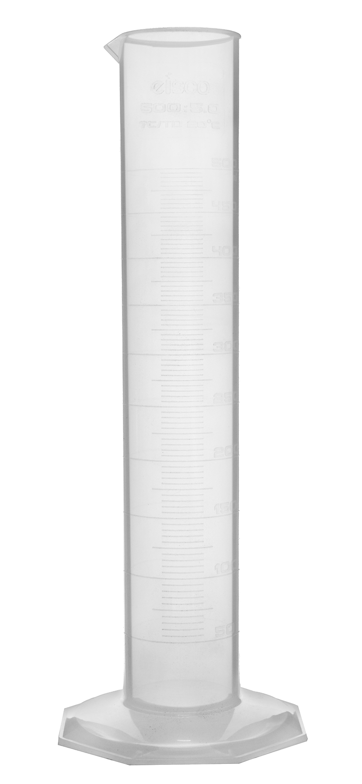 Eisco Labs 500ml Measuring Cylinder, Class B – US Sourced Polypropylene