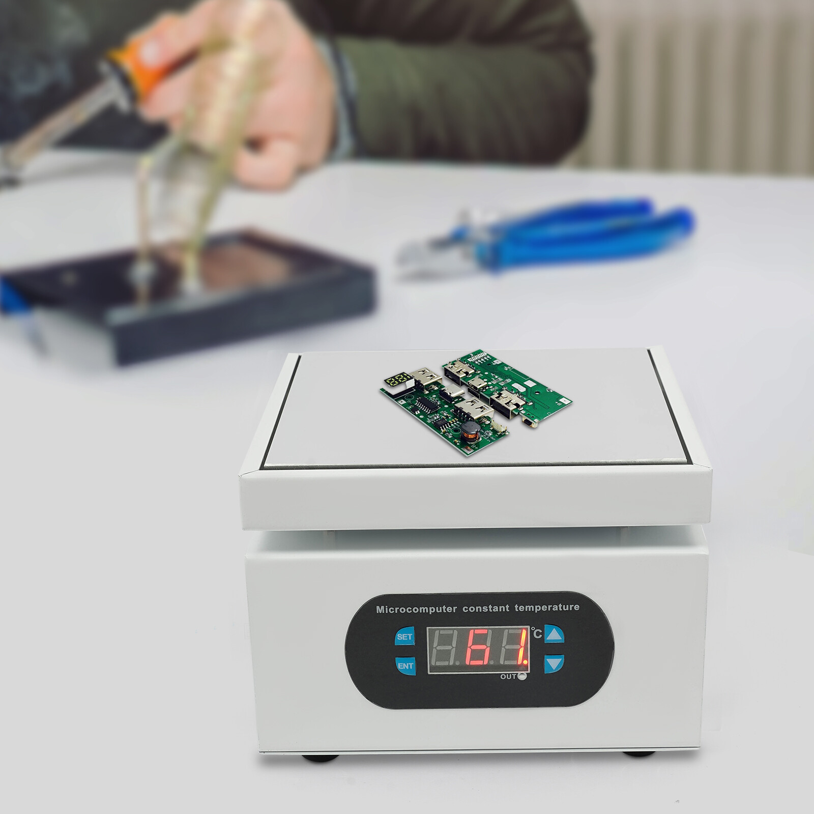 LED Soldering Hot Plate Microcomputer Electric Preheat Soldering Station 500W
