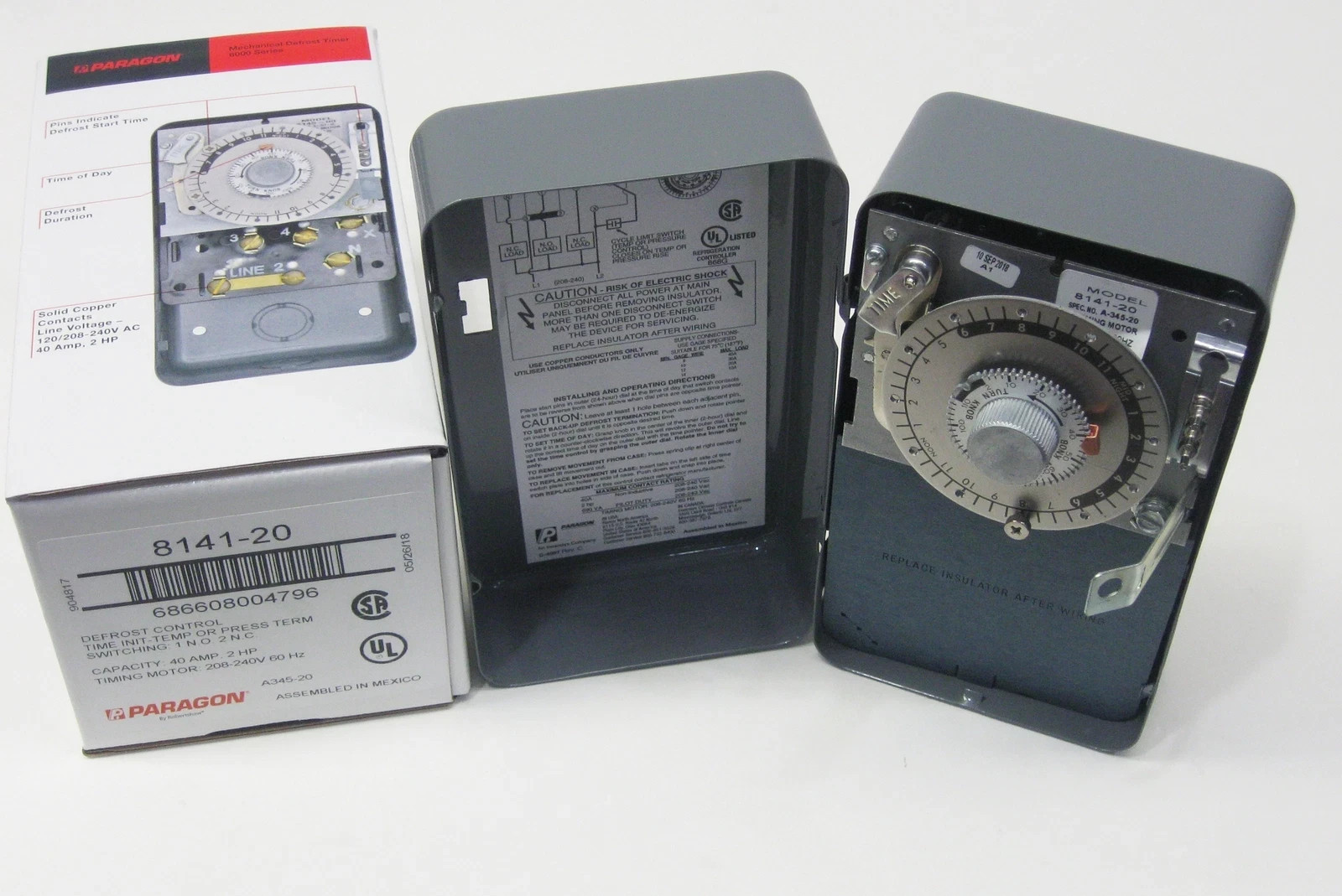 Paragon 8141-20 Commercial Defrost Timer Control 208/240V Refrigeration 40A