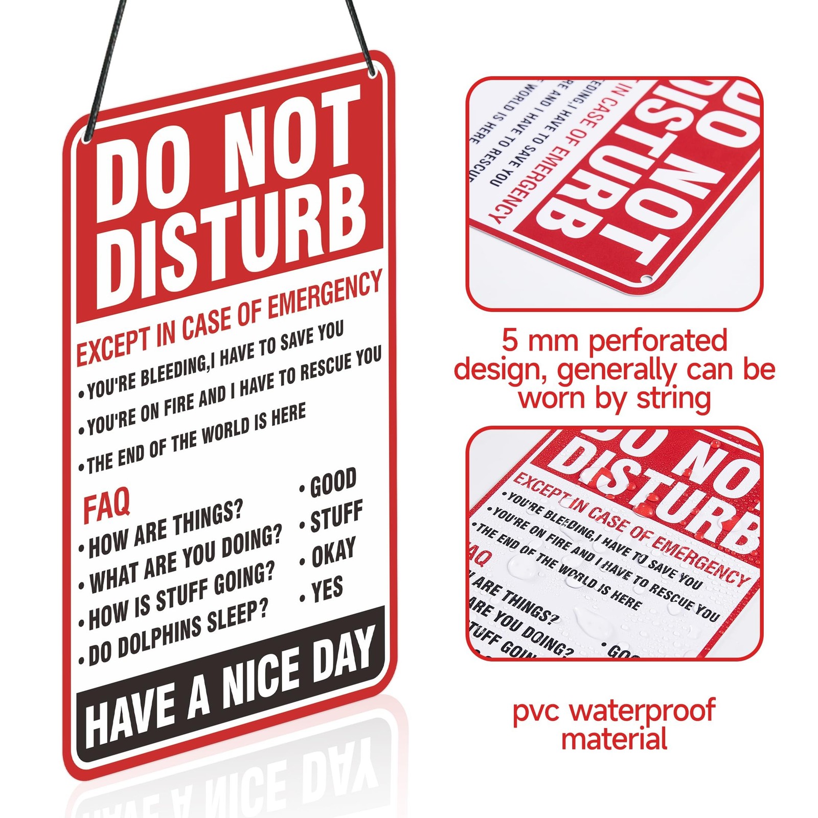 Do Not Disturb Door Hanger Sign, Available Please Knock Sign, Double-Sided PV…