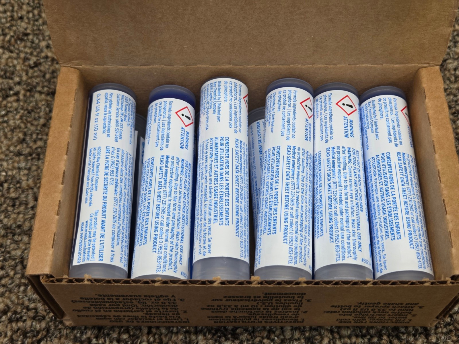 12 x Kay Chemical Company 10 ML Insta-Use Glass & Multi-Surface Cleaner