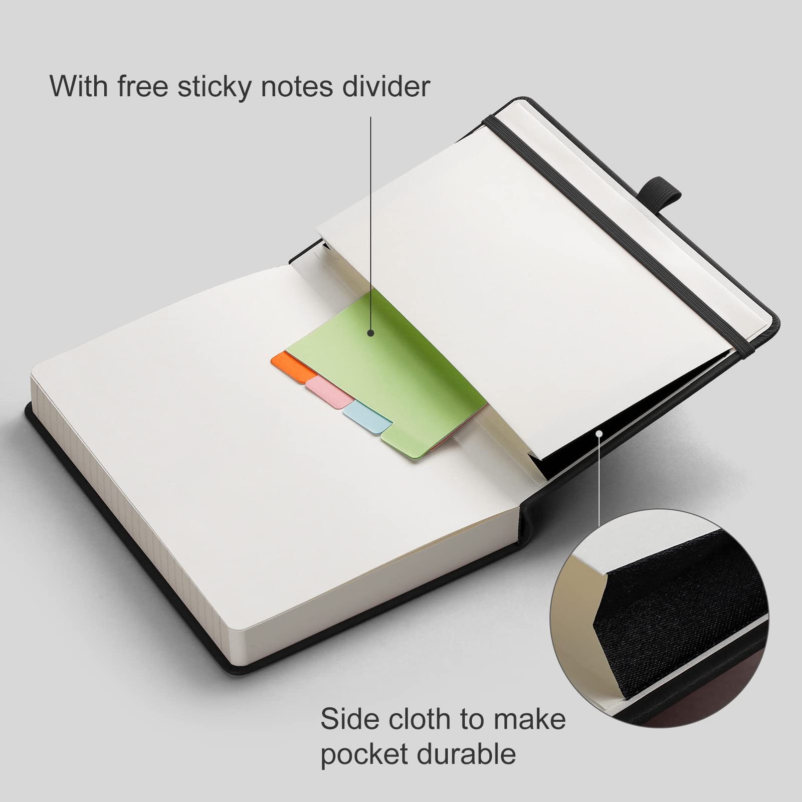 Thick Lined Journal Notebook 720 Pages Black Leather Journals for Writing 360