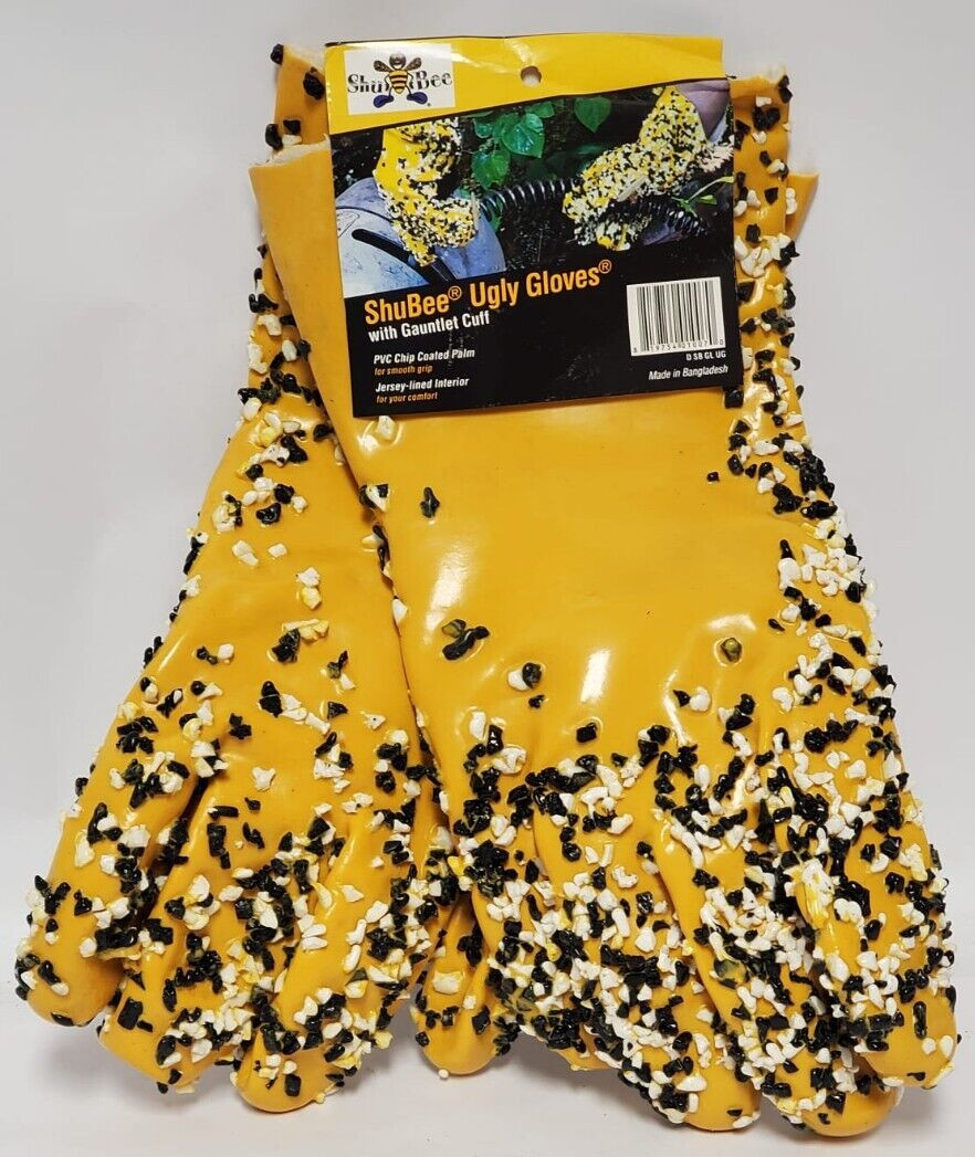 UGLY GLOVES WITH SAFETY CUFF, ONE SIZE FITS MOST PVC CHIP COATED PALM