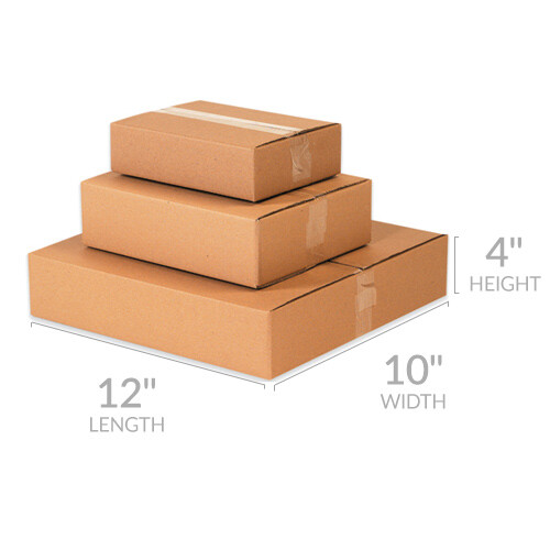 UOFFICE Flat Corrugated Boxes 12 x 10 x 4″ Bundle of 25 Ecommerce Shipping Boxes