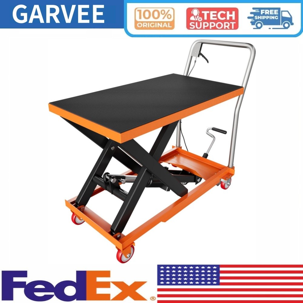 Hydraulic Lift Table Cart 500Lbs Capacity 28.5″ Lifting Height Single Scissor