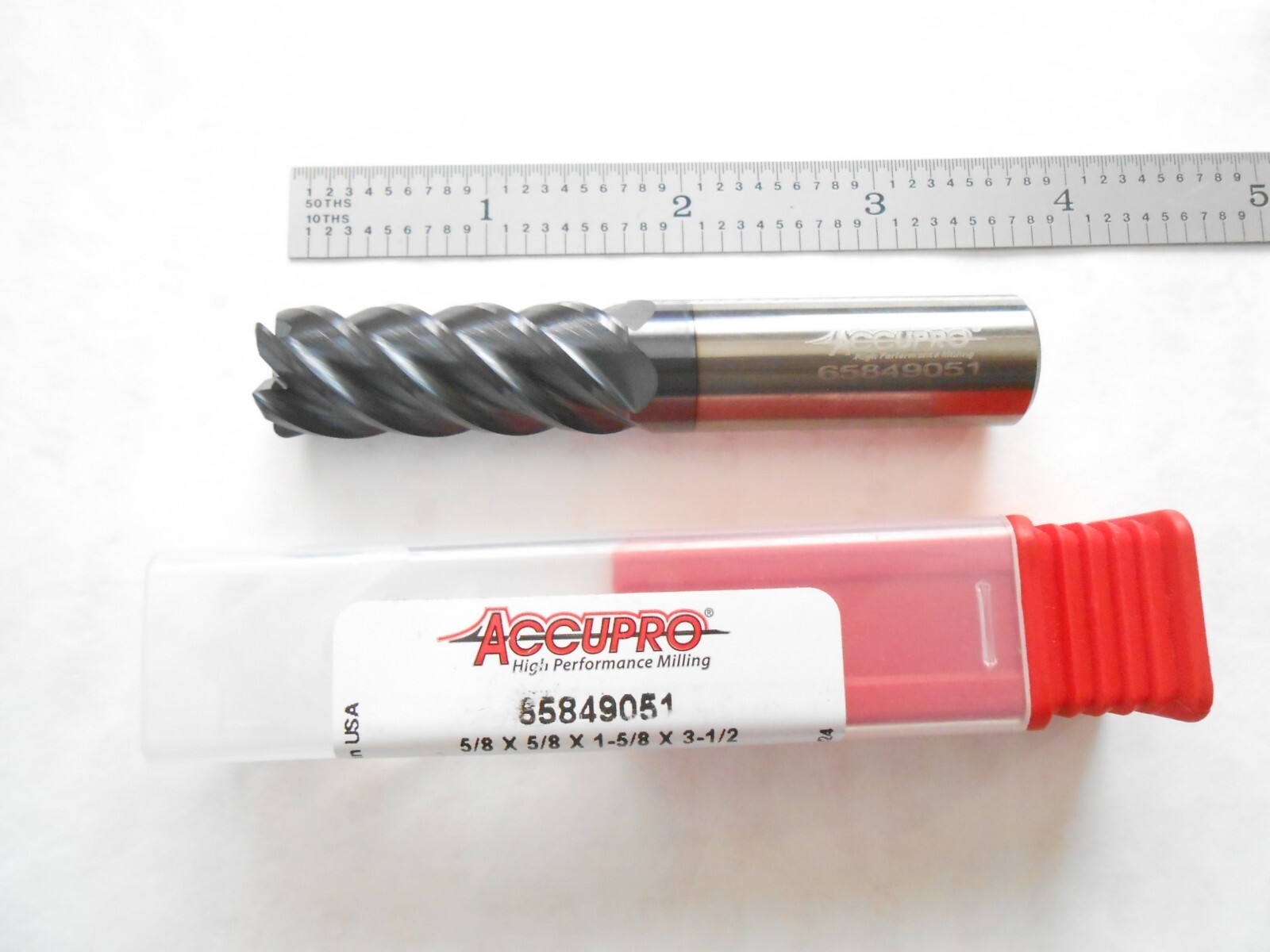 NEW ACCUPRO USA 5/8″ D. X 1-5/8″ LOC X 3-1/2″ L X .060″CR CC 5FL CARBIDE ENDMILL