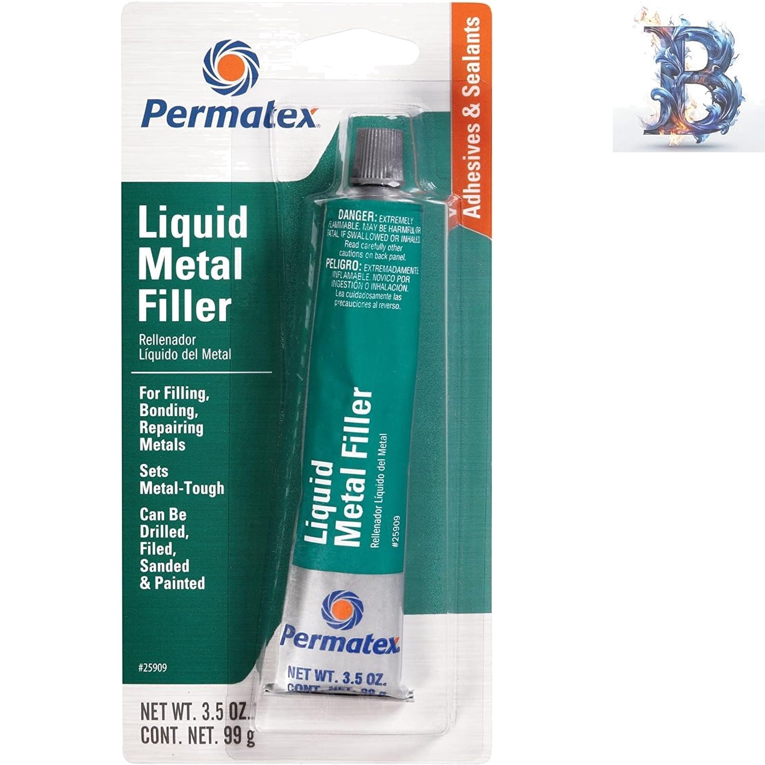 Liquid Metal Adhesive 3.5 oz. – Clear Repair Cream for Metal, Wood & Concrete