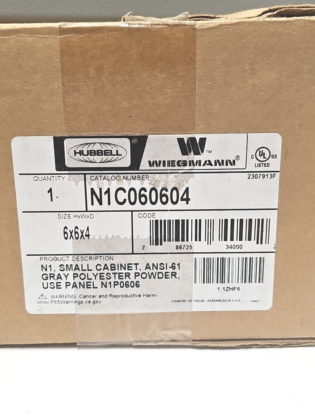 Wiegmann N1c060604 Nema 1 6.0 In H X 6.0 In W X 4.0 In D Wall Mount Enclosure
