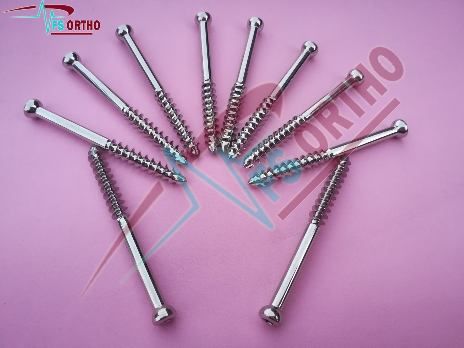 6.5mm Cancellous Screws 16mm Thread 40-80 L 130 Pcs Set SS