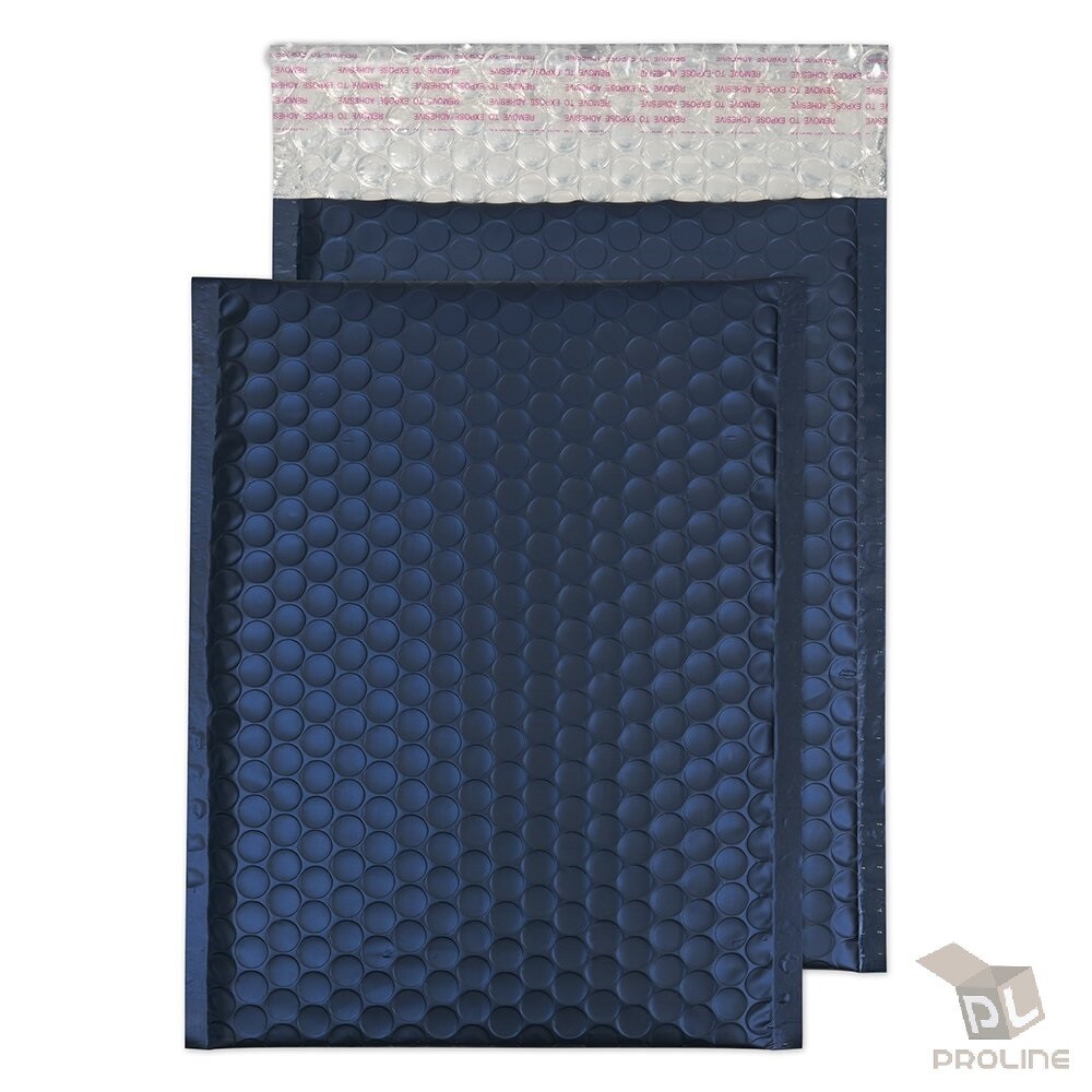 1-200 #2 8.5×12 Matte Metallic Royal Blue Color Poly Bubble Padded Mailers
