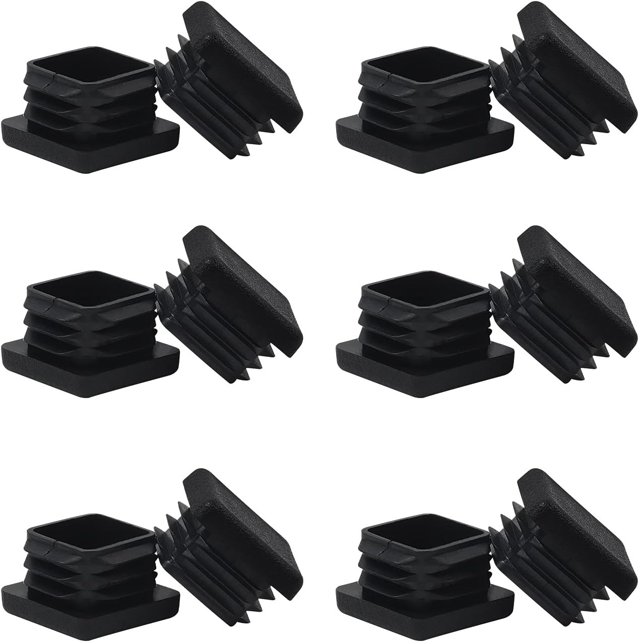 1″ 1×1 Square Tube End Cap Plastic Plugs 12Pcs, 1″x1″ 1 Inch Tubing…