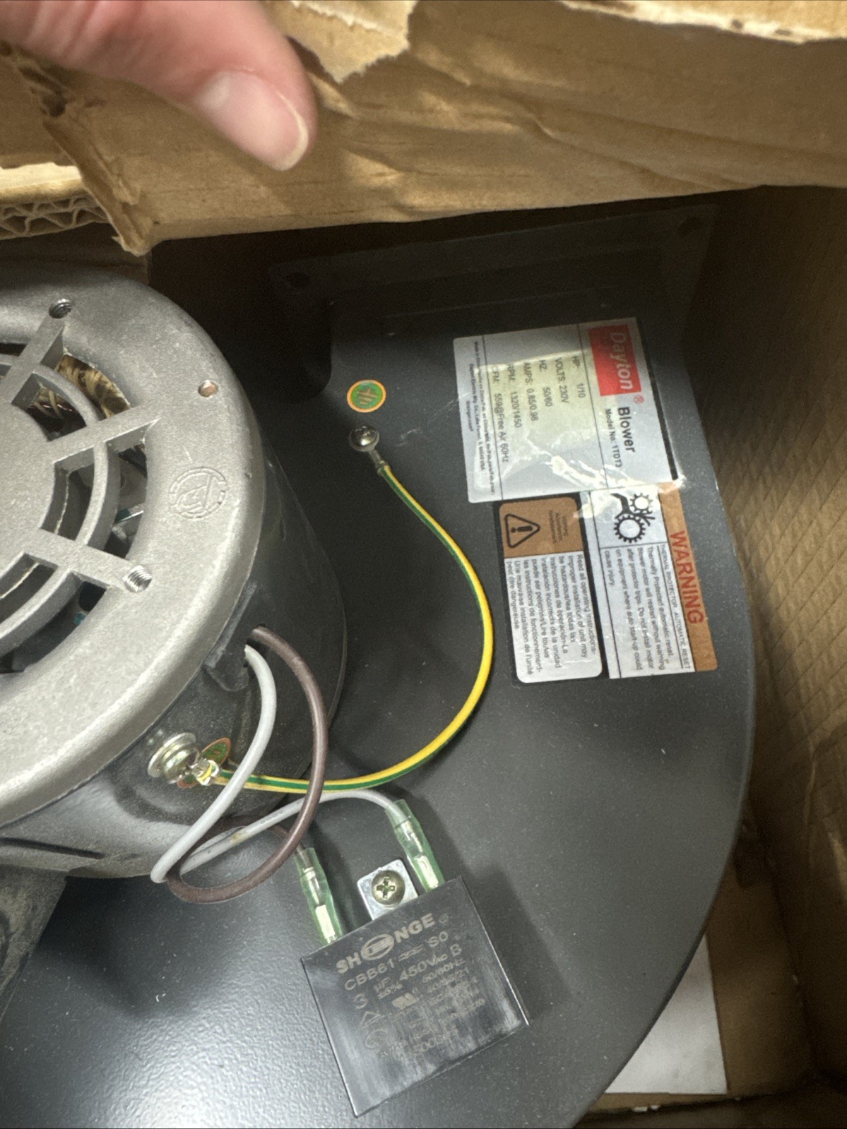 Dayton 1Tdv4 Rectangular Blower 1650 Rpm 1 Phase Direct Drive Steel 1