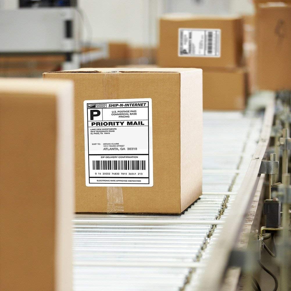 Shipping Labels with Rounded Corner, 8.27 x 5.32 Inches 200 Labels, White