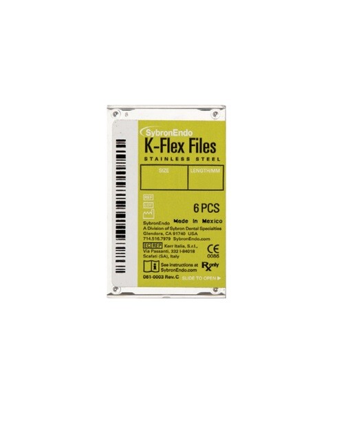 Kerr Sybron Endo Dental 25mm Stainless Steel K-FLEX file 6-file per box all size