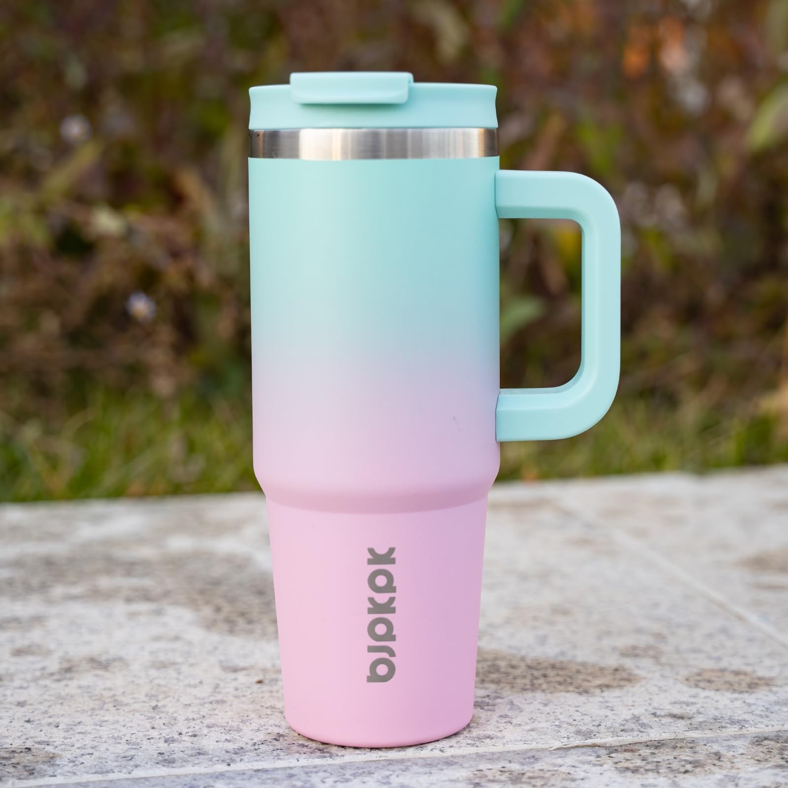 BJPKPK 30 oz Stainless Steel Tumbler With Handle 30 Ounces, Bubble Gum
