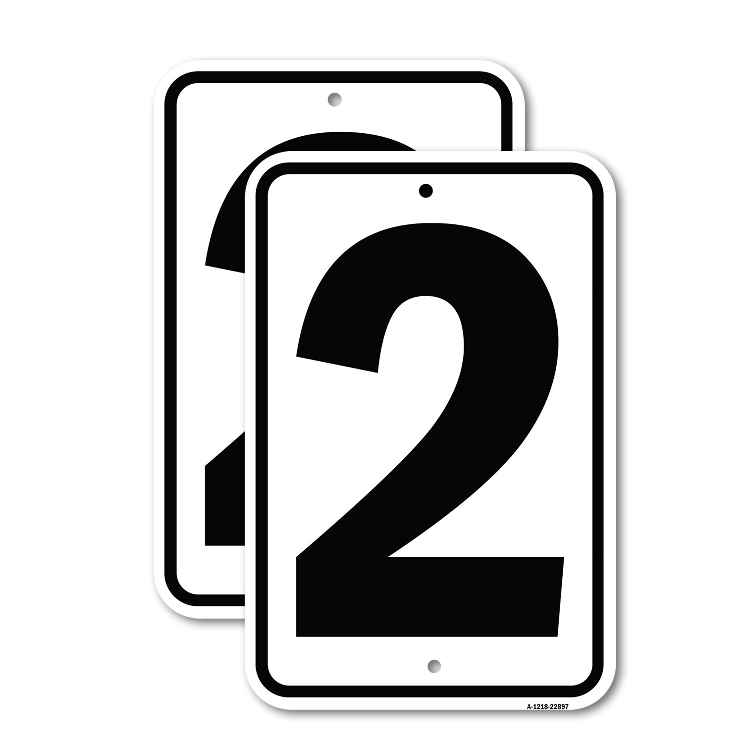 Sign with Number 2 Heavy Gauge Aluminum Parking Sign Rust Proof