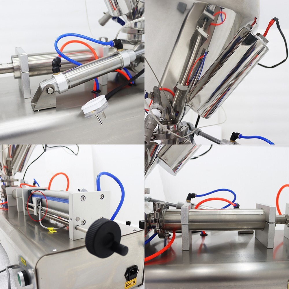 100-1000ml Pneumatic Paste Liquid Heating Filling Machine 1 Nozzle Piston Filler