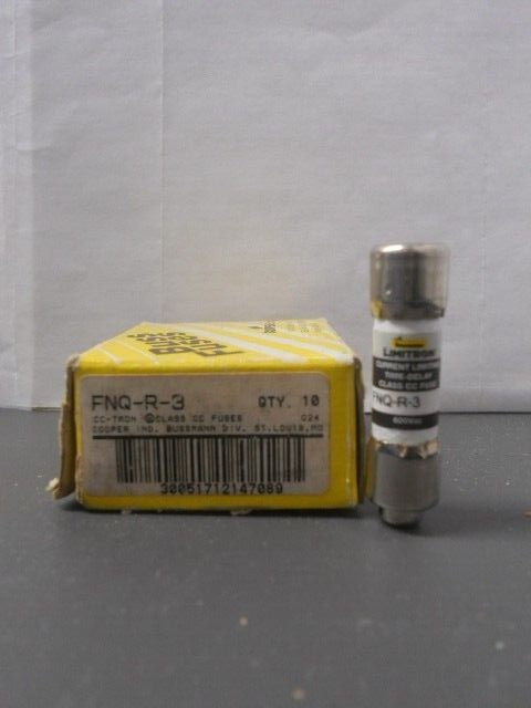 New Lot Bussmann FNQ-R 3 Amp Fuses Class CC 600 Volts NEW LOOK NIB