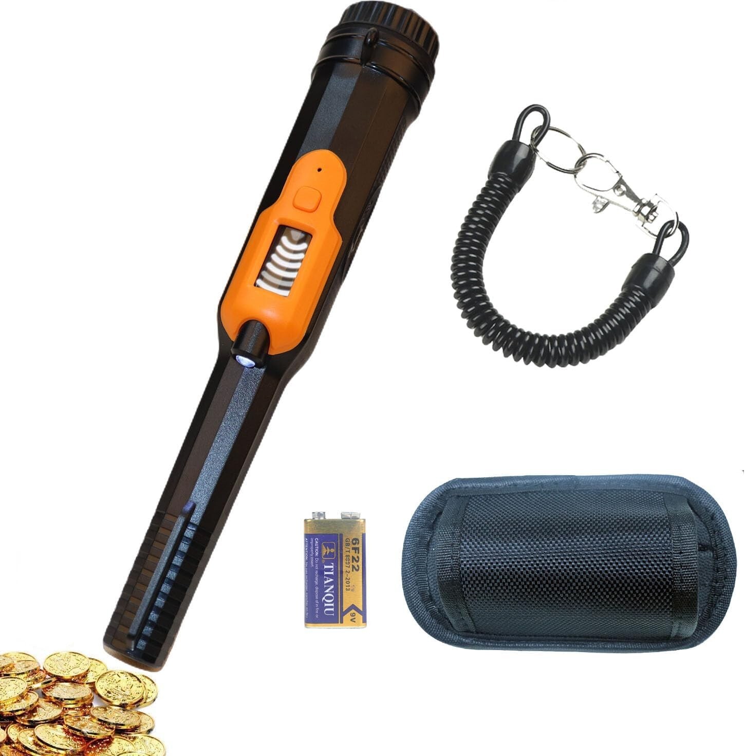 Metal Detector Pinpointer, LCD Display Fully Waterproof Underwater 30m/50FT Gold