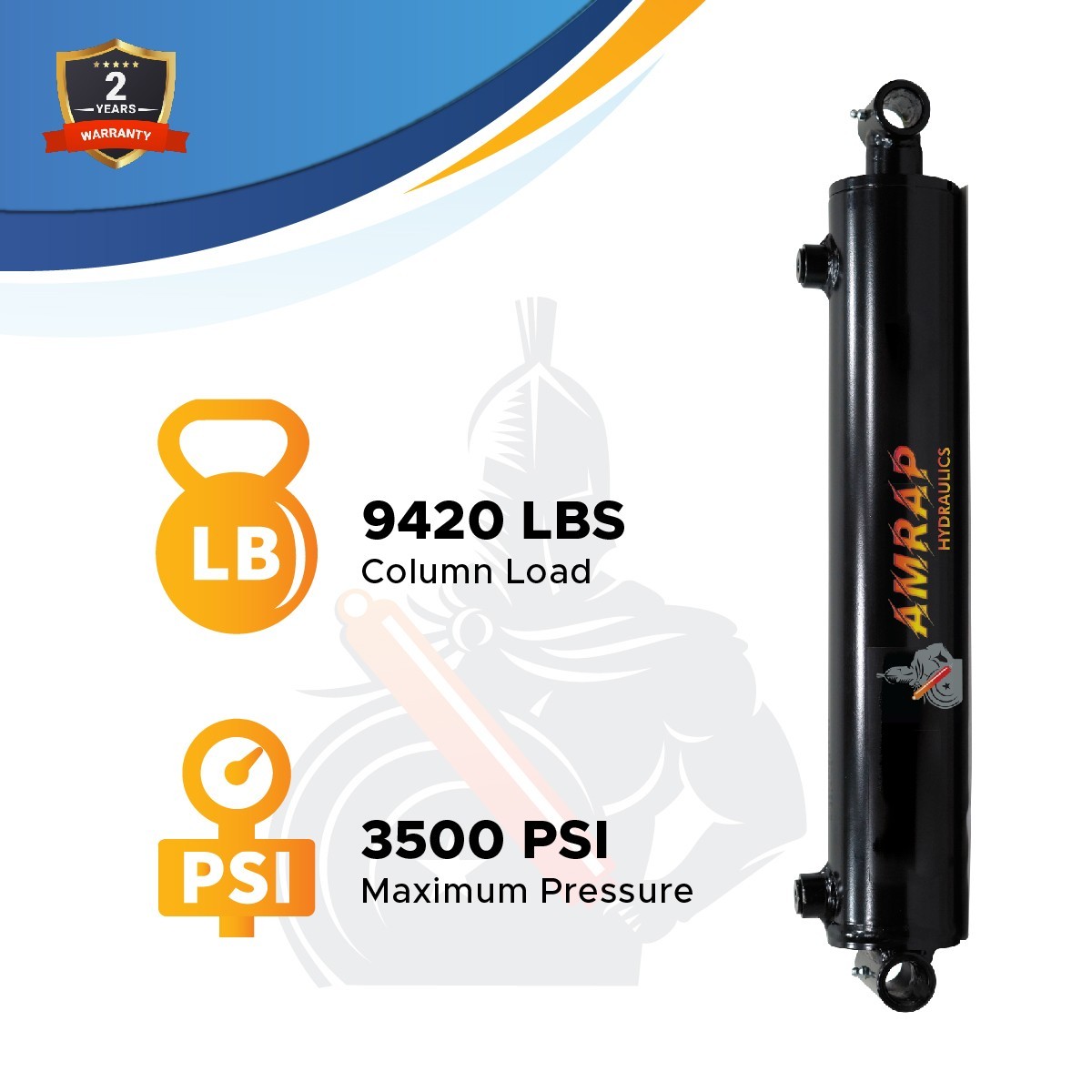 2×19.25 Hydraulic Cylinder-2″ Bore, 19.25″ Stroke -Welded Cross Tube Cylinder