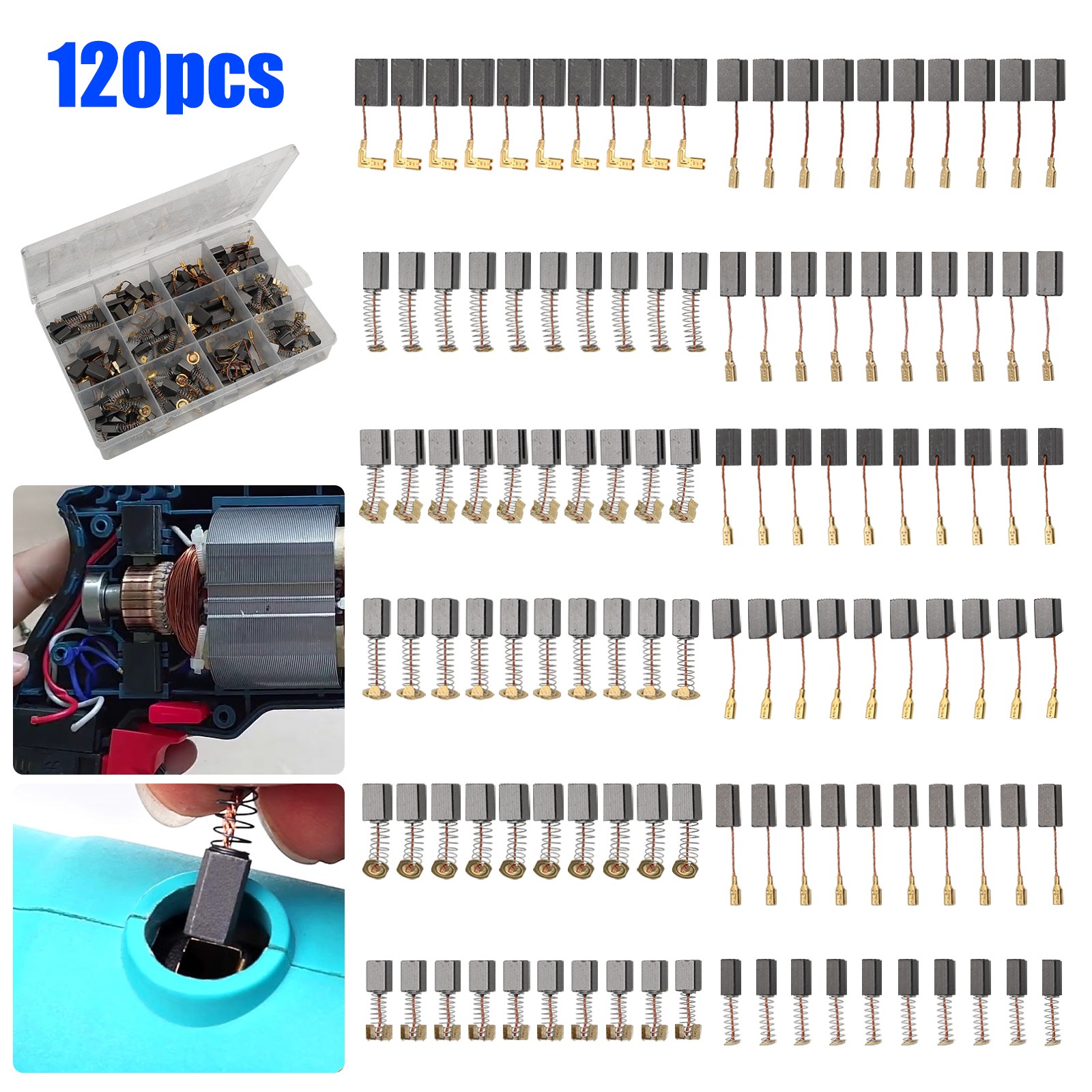 120×12 Sizes Universal Carbon Brushes Graphite Motor Brush for Drill Grinder Saw