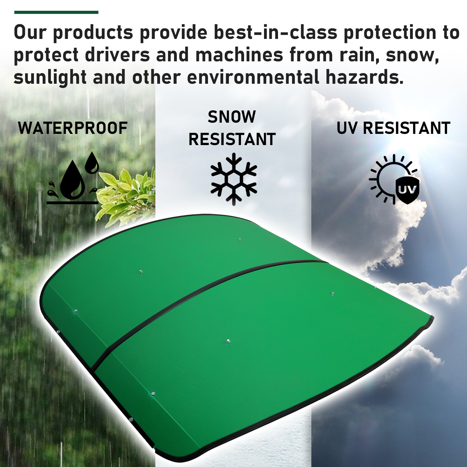 Green Tuff Top Tractor ROPS Canopy 52″ X 52″ For Tractor Mowers Umbrella