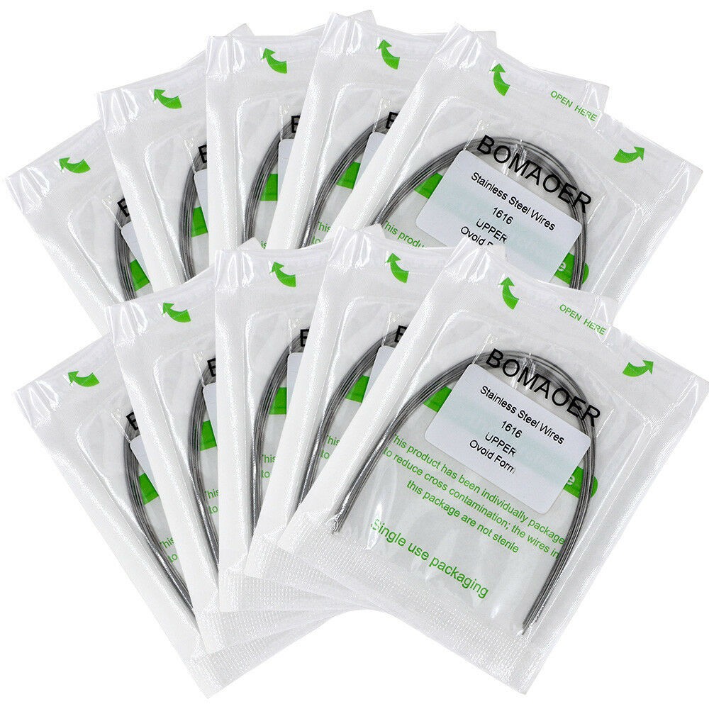 5×Dental Ortho Stainless Steel Rectangular Arch Wire Ovoid Form 16×16 Upper