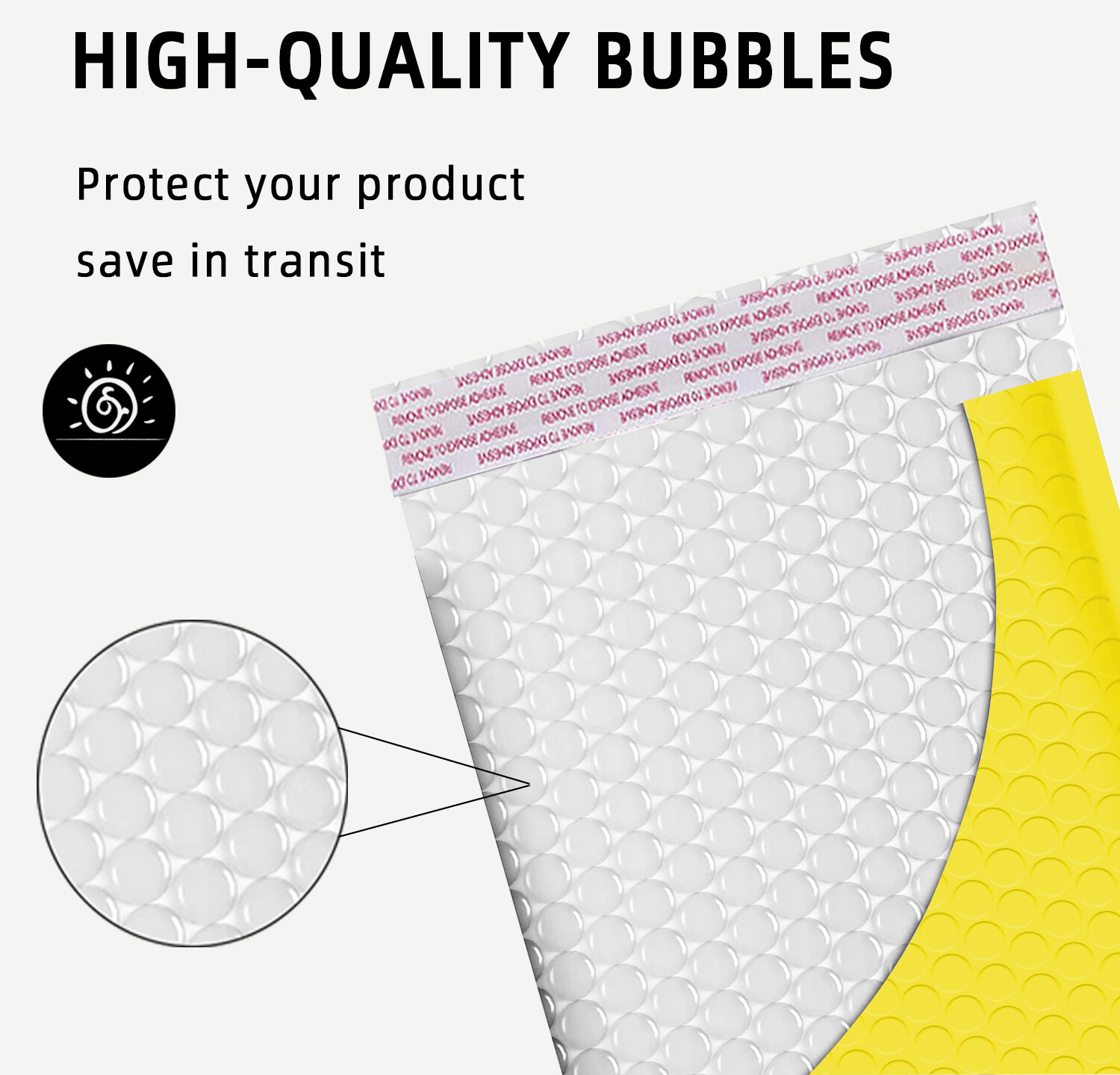 #2 8.5×12 (8.5×11) Poly Bubble Mailer Padded Envelope Yellow Color 5-1000 Pieces