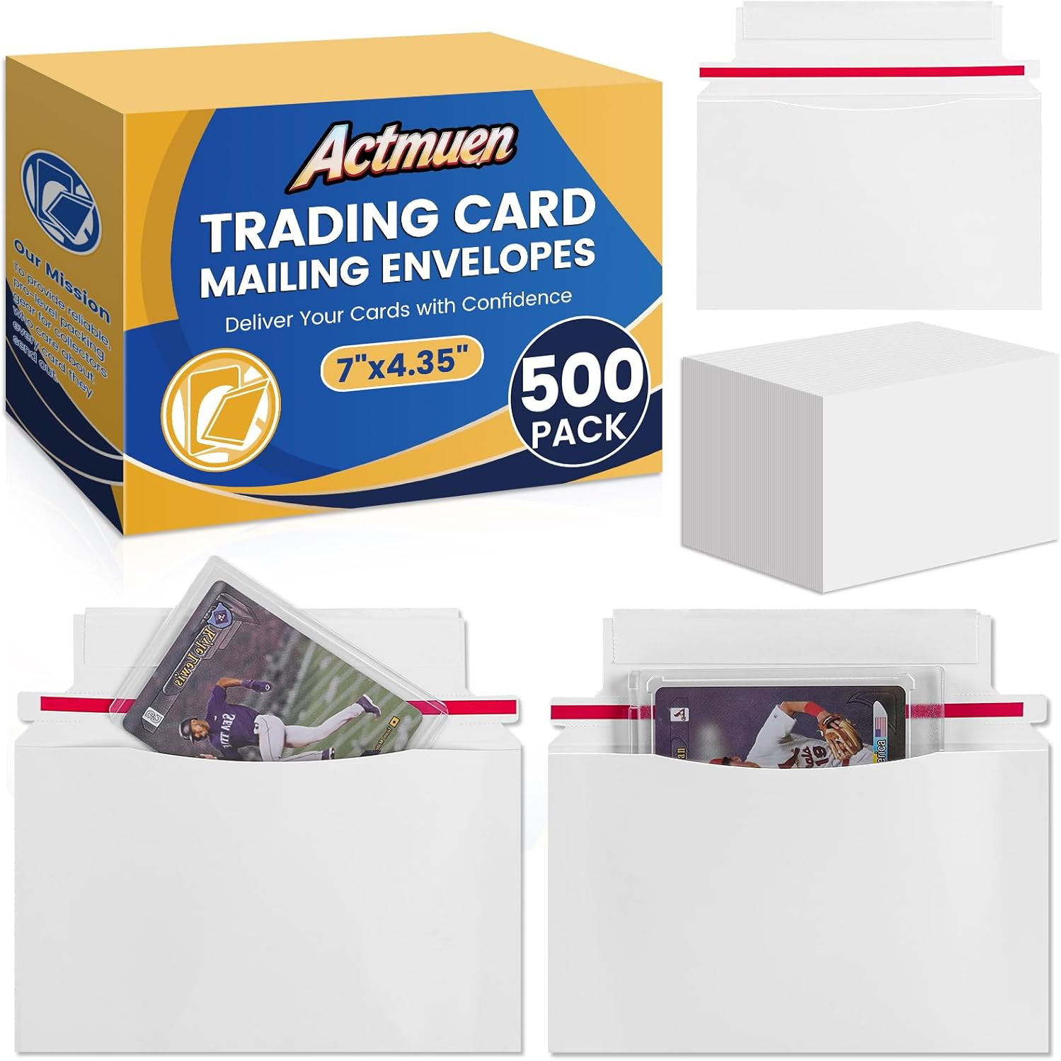 180 Pack Mailer Trading Card Envelopes，7″ X 4.35″ Trading Card Mailers for Shipp