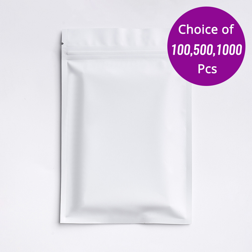4x6in Double Side White Matte Foil Mylar Zip Lock Pouch Bag w/Heat Seal Machine