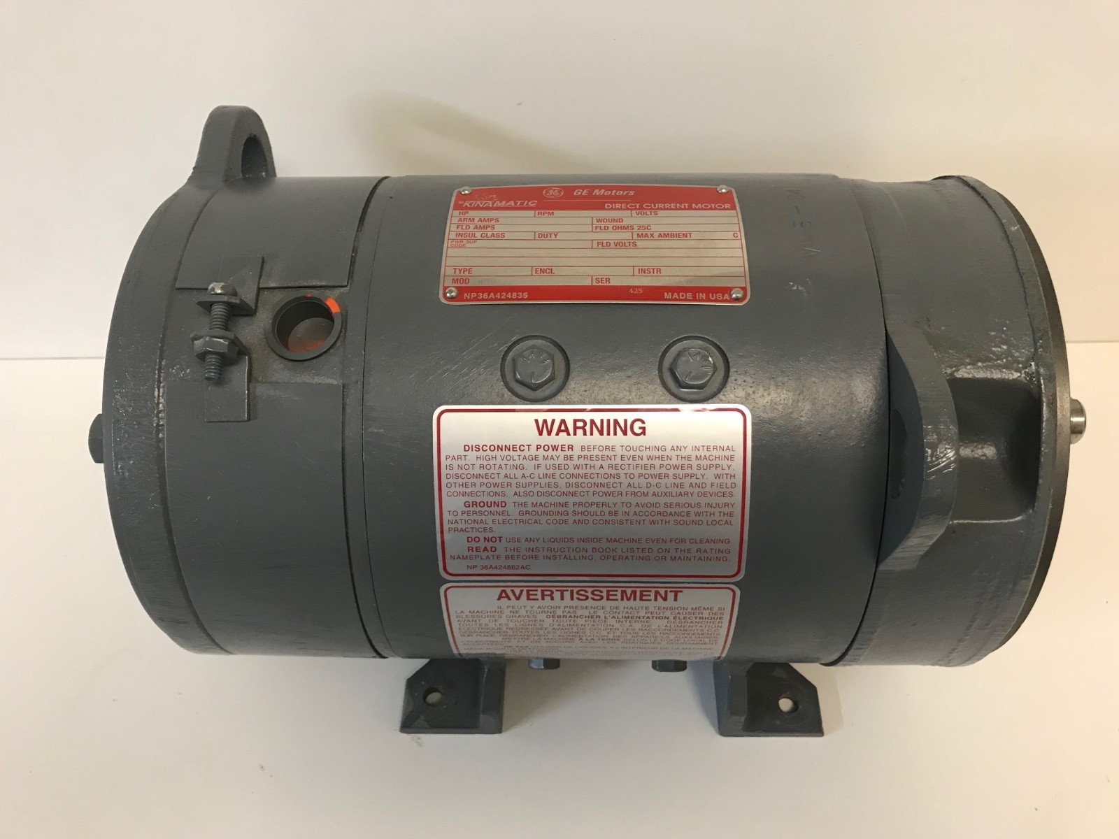 NOS! GE GENERAL ELECTRIC KINAMATIC 1.5HP 180VDC 1750RPM MOTOR 5CD143LE001B016