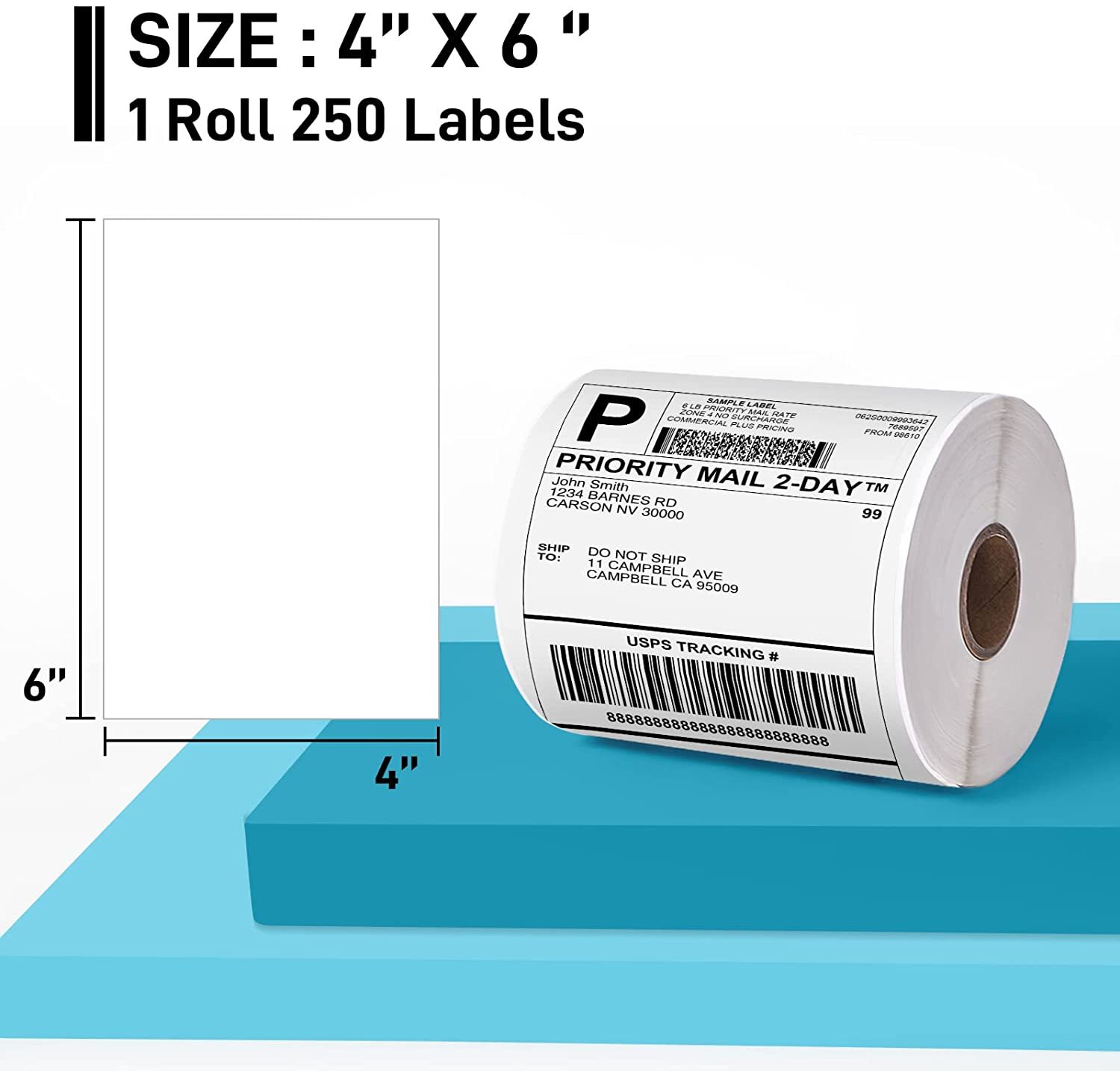 4 x 6 Phomemo Label Thermal Shipping Labels Paper for Zebra/Rollo/Munbyn/Jadens