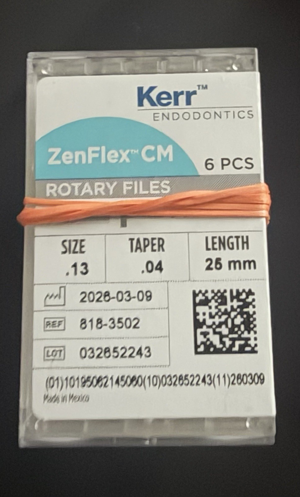 Kerr Endodontics ZenFlex CM Rotary Shaping Files (6 PER Pack) Each Pack Separate