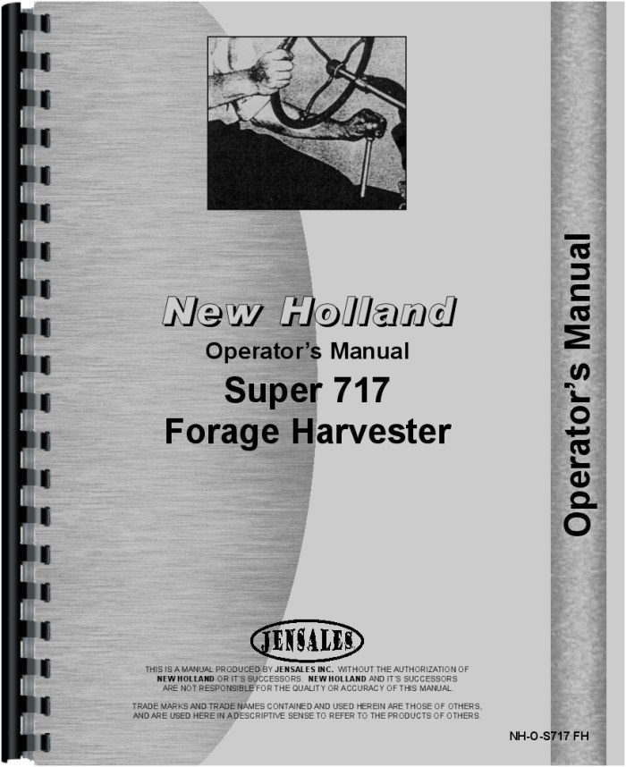 New Holland 717 Forage Harvester Operators Manual NH-O-S717 FH