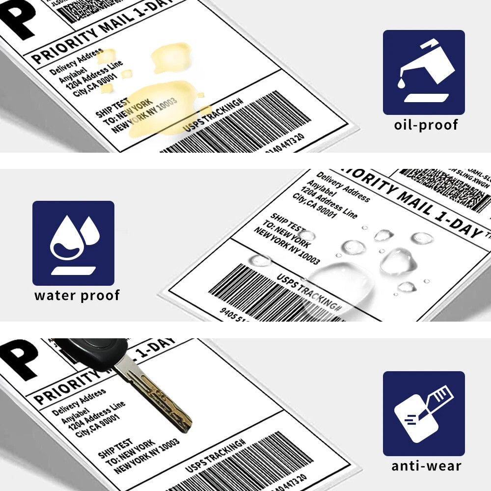 4000pc (4×6) Fanfold Direct Thermal Shipping Labels for Zebra and Rollo Printers