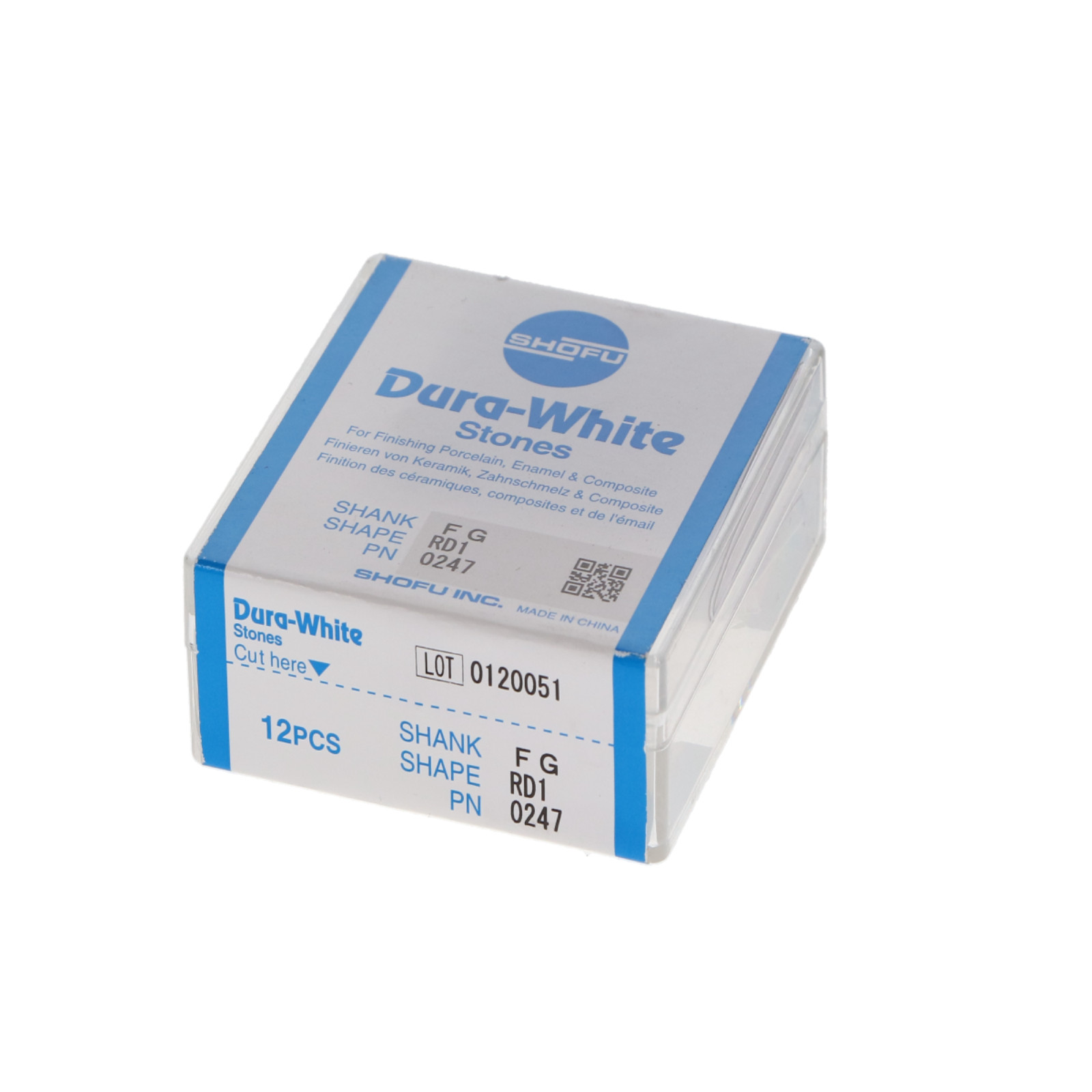 Dura-White Stones, FG, Round, # 030 (RD1), White, 12/Pk, 0247