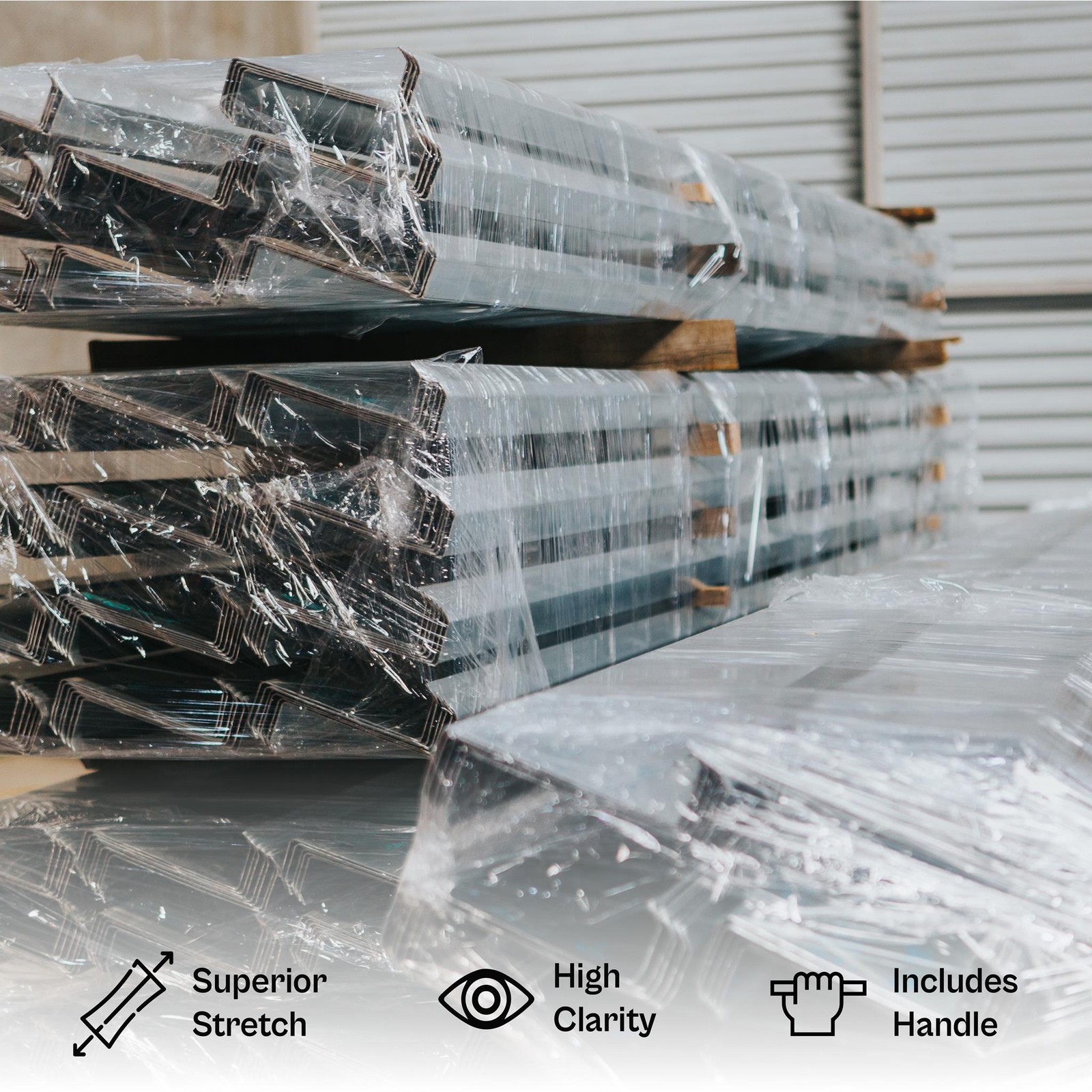5″ x 1000FT 12 Rolls Pallet Wrap Stretch Film Shrink Hand Wrap 1000′