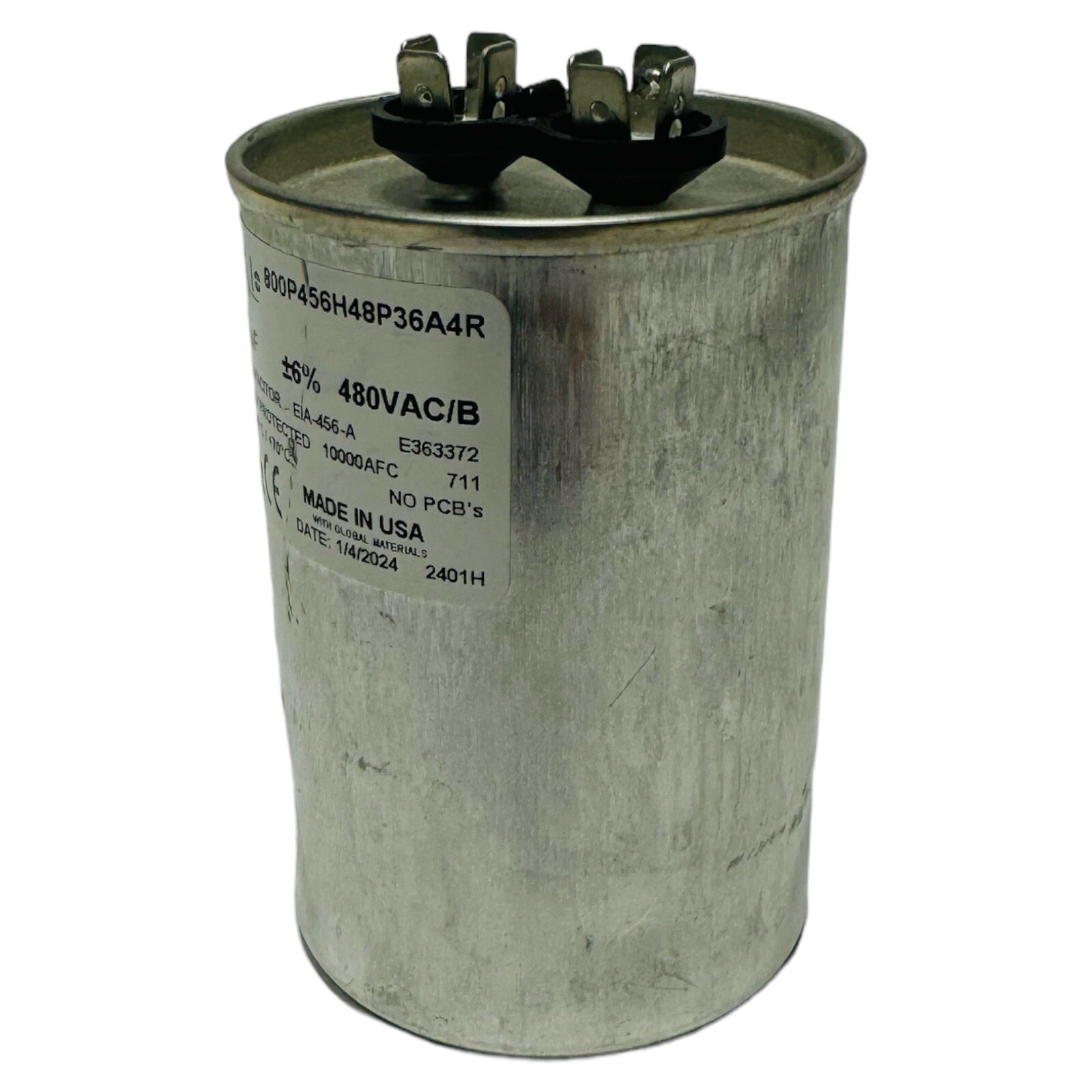 FBD 800P456H48P36A4R RUN CAPACITOR ZB-19 480VAC/B 50/60Hz 45µF FITS 564/773/774