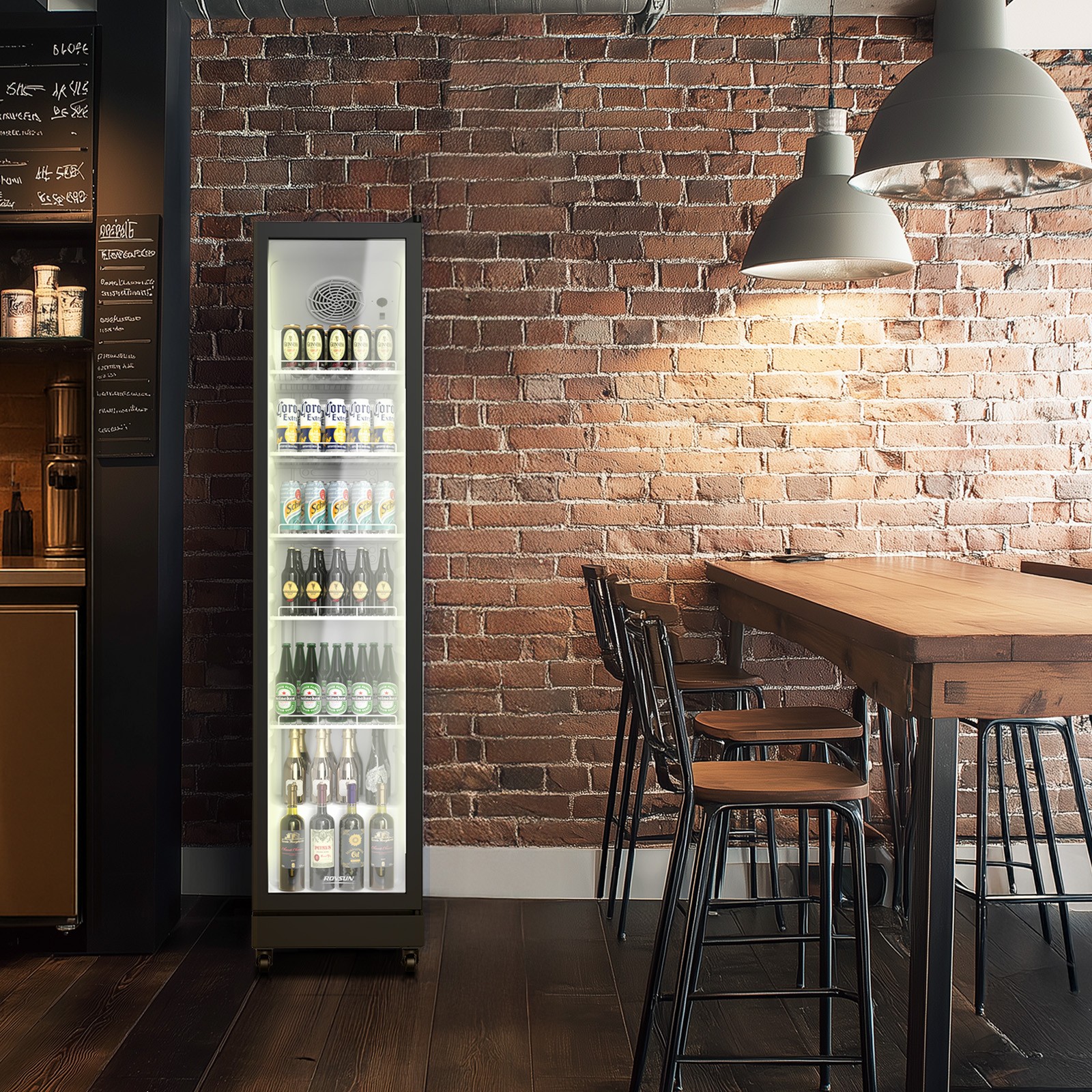 8 Cu.Ft Commercial Glass Door Refrigerator Cooler Beverage Display Merchandiser