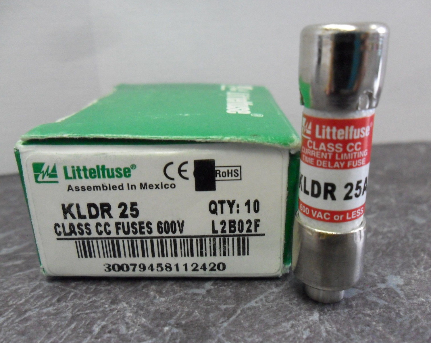 New Lot Littelfuse KLDR 25 Amp Fuses FNQ R 25 Class CC 600V NIB