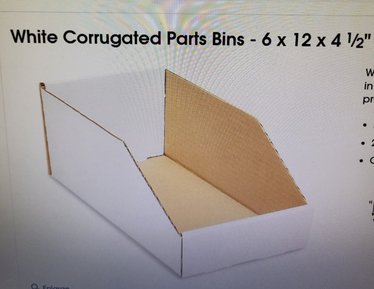 Lot of 25 Uline White Corrugated Bin Box Bundle S-705 Made in USA.