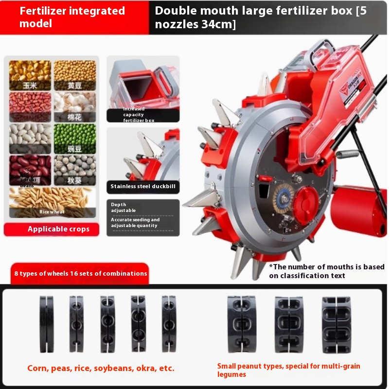 Hand-powered Agricultural Multifunctional Corn Cotton Soybean Reversible Planter
