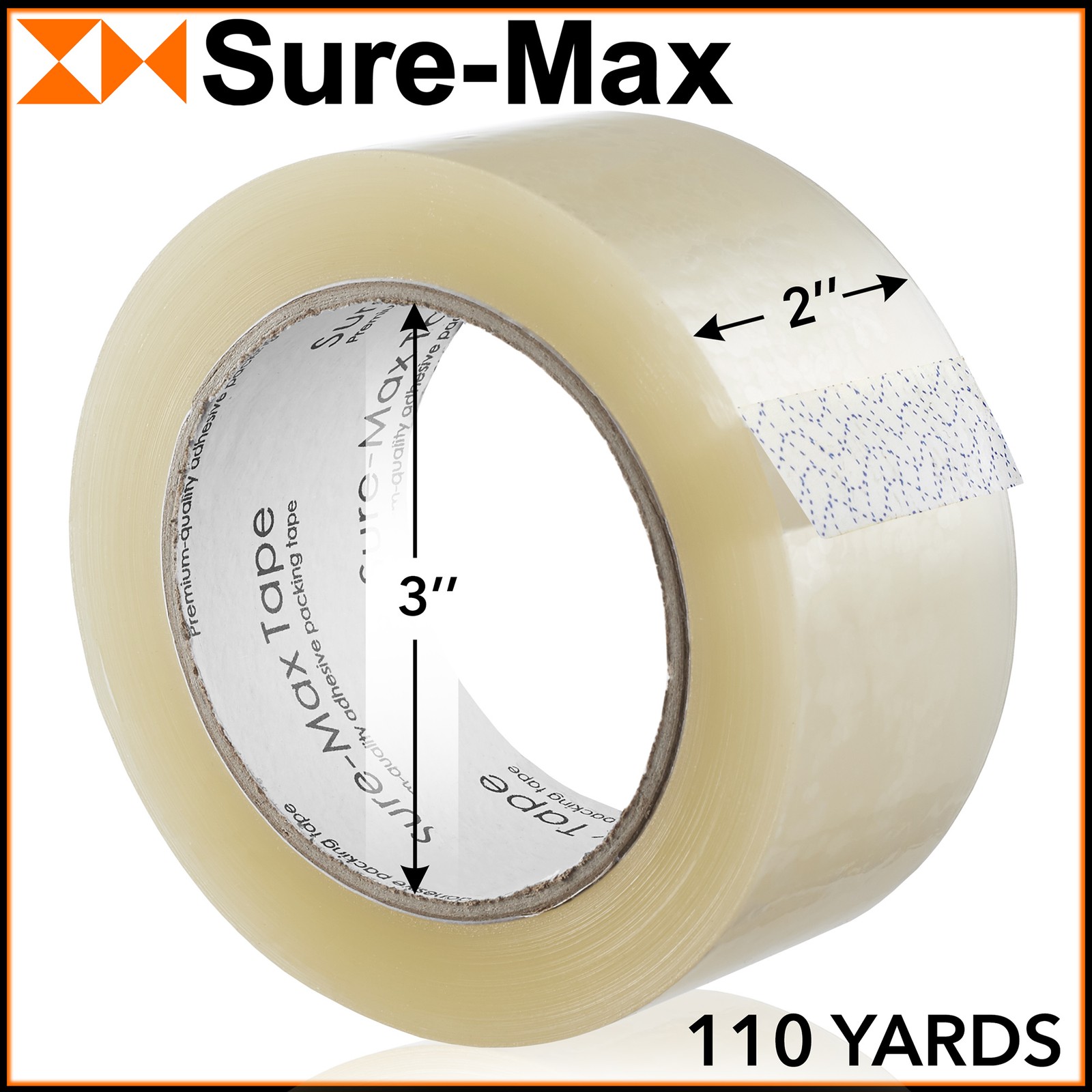 72 Rolls Carton Sealing Clear Packing Tape Box Shipping – 2 mil 2″ x 110 Yards