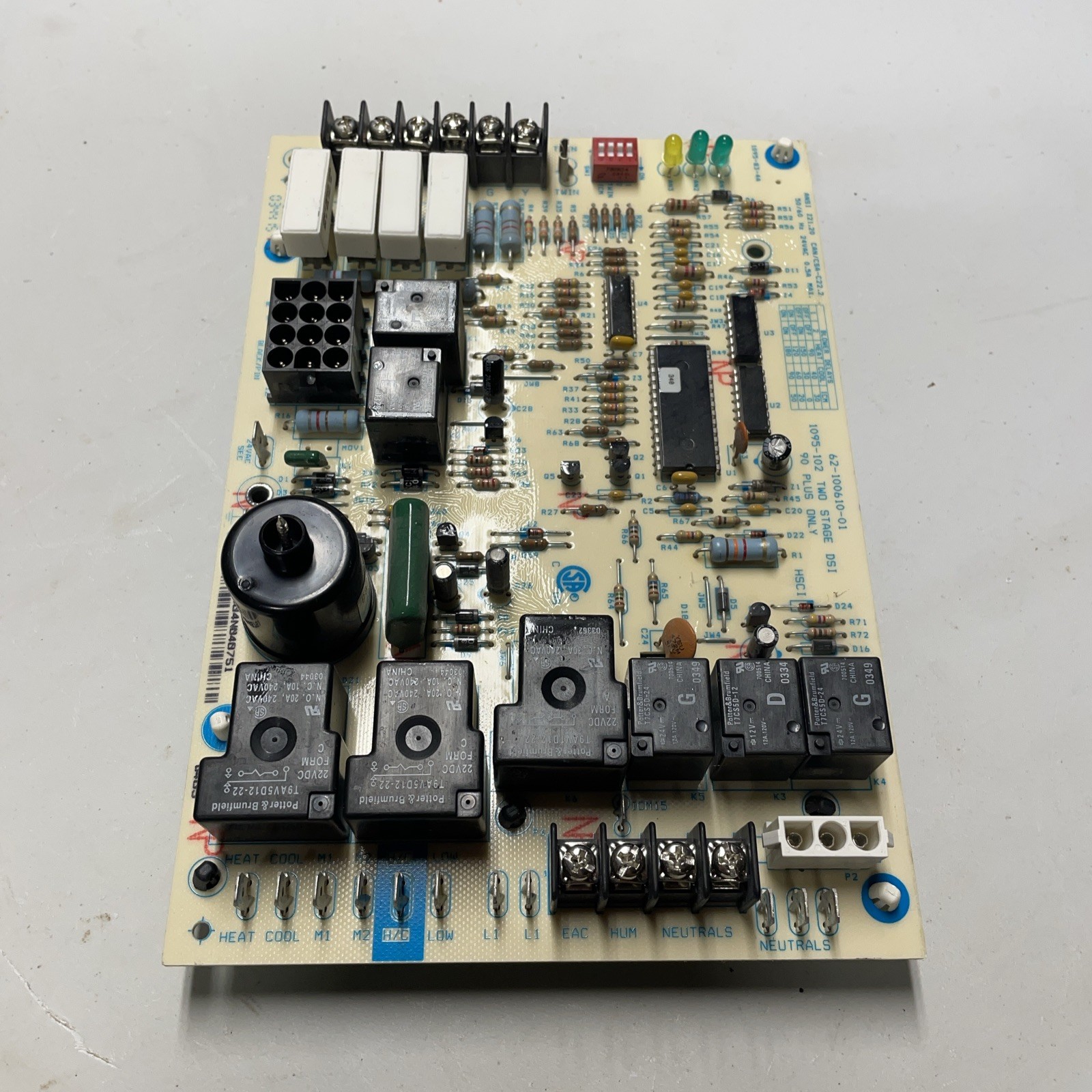 RUUD Rheem 1095-102 Furnace Control Circuit Board 62-100610-01 Two Stage 90 Plus